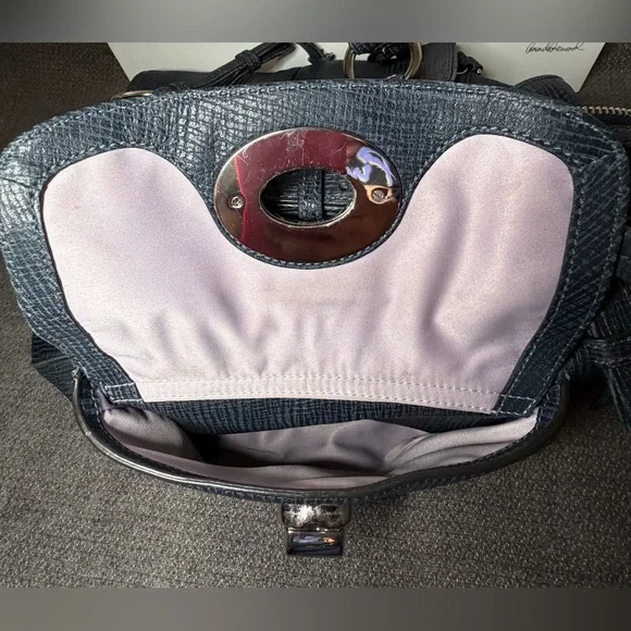 Coach Mia Textured Navy Leather Harper Satchel No. E1069-15744 - Picture 10 of 13